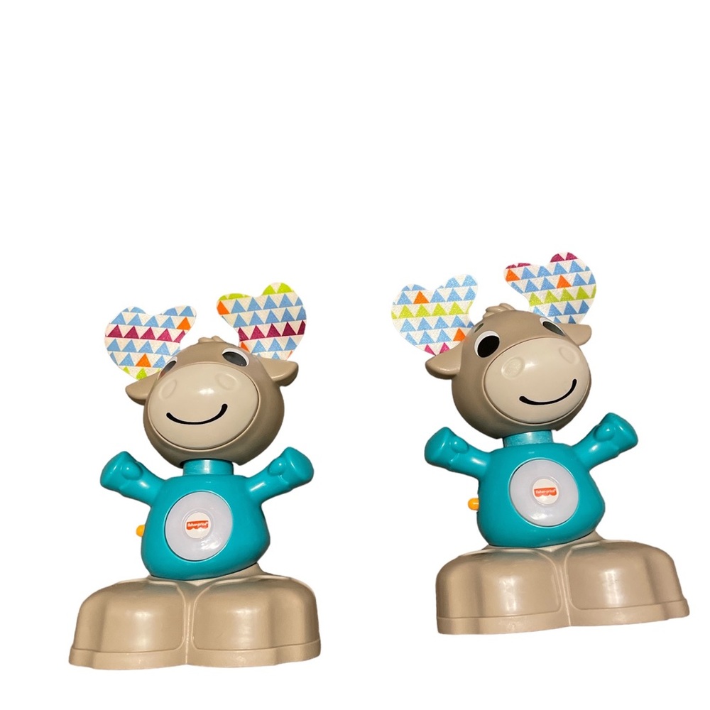 Set of 2 Fisher Price Linkamals Moose Interactive Educational Toy